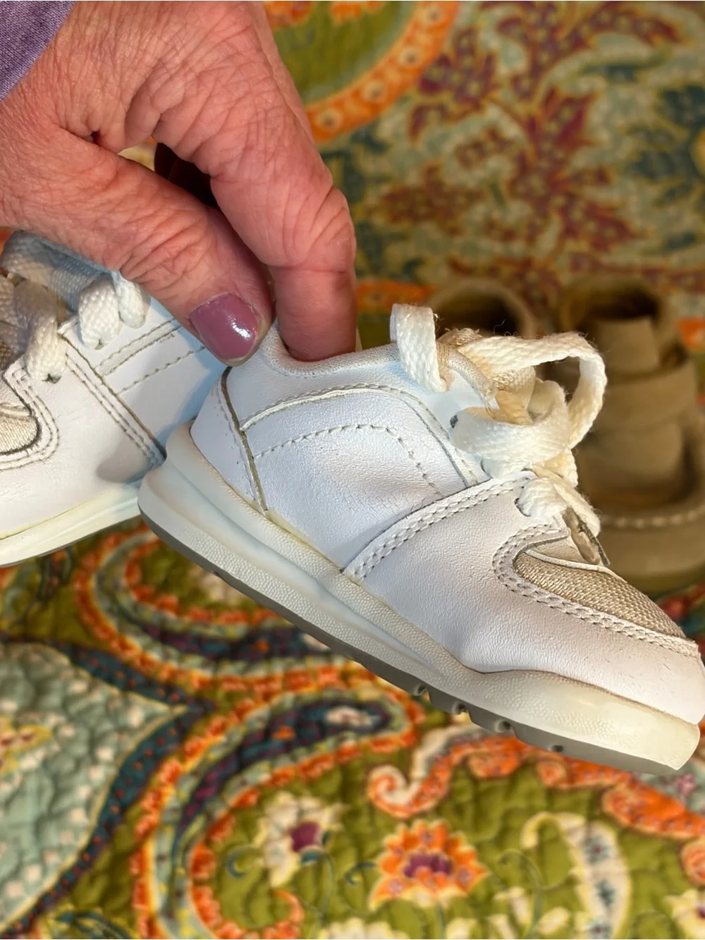Champion Kids White Sneakers & Tan Suede Roper boots